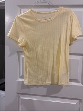 GAP Pale Yellow Ribbed Short Sleeve Tee